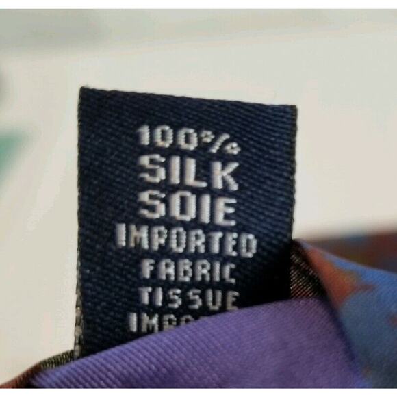 Nautica Tie Mens Dark Colors Floral Pattern 100% Silk Made in the USA Neckwear - Picture 6 of 7